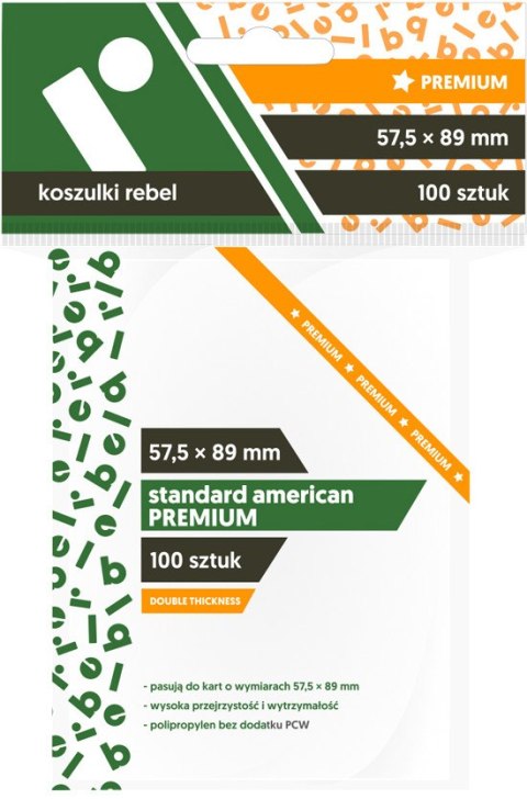 Rebel Koszulki na karty (57,5x89 mm) "Standard American Premium", 100 sztuk