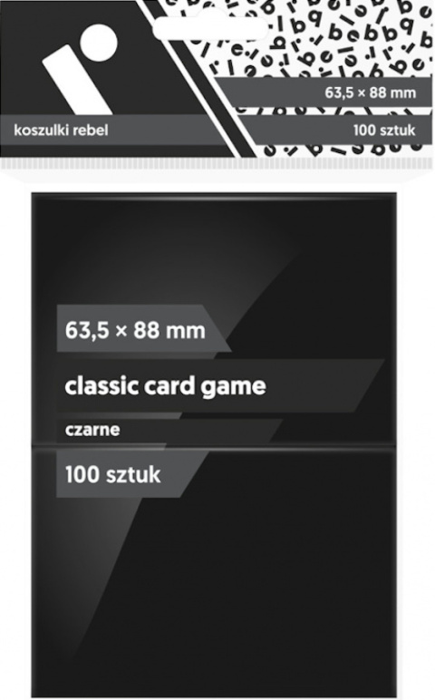 Koszulki na karty Rebel (63,5x88 mm) "Classic Card Game", 100 sztuk, Czarne