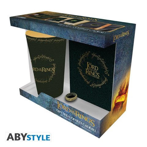 LORD OF THE RINGS gift set: XXL glass, pin, pocket notebook / zestaw prezentowy Władca Pierścieni: szklanka XXL, przypinka, nota