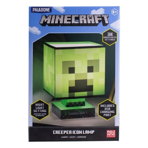 Lampa Minecraft Creeper z ładowarką USB (wysokość: 26 cm)