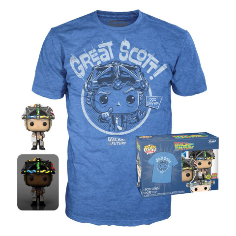 Funko POP Tee Box Movies: Back to the Future - Doc with Helmet (Glow in the Dark)