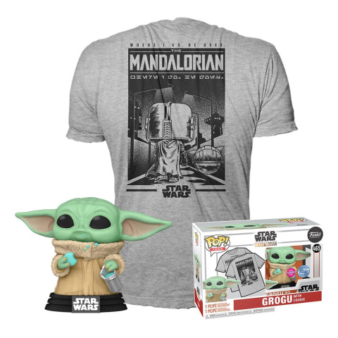 Funko POP Tee Box TV: Star Wars The Mandalorian - Grogu with Cookie