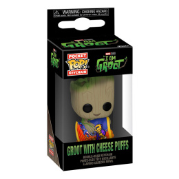 Funko POP Keychain: I Am Groot - Groot with Cheese Puffs