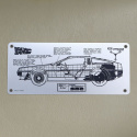 Back to the Future Tin Sign DeLorean Schematic - tabliczka