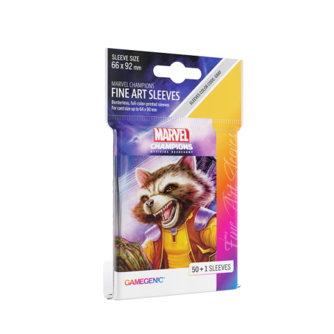 Gamegenic: Marvel Champions Fine Art Sleeves (66 mm x 92 mm) Rocket Raccoon 50+1 szt.