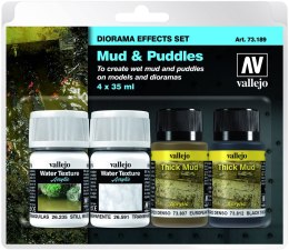 Vallejo: 73.189 - Diorama Effects Set - Mud & Puddles (4 x 35 ml)