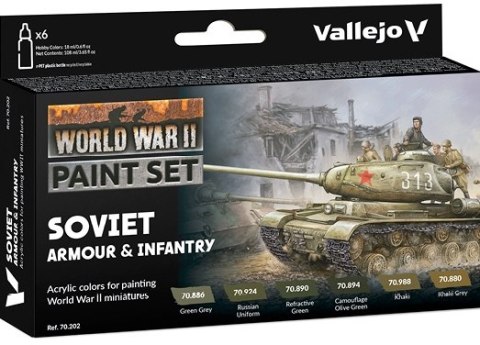 Vallejo: 70.202 - Model Color - WWII Soviet Armour & Infantry (6 x 18 ml)