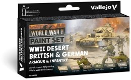 Vallejo: 70.208 - Model Color - WWII Desert British & German Armour & Infantry (6 x 18 ml)